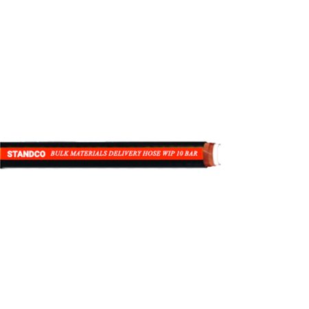 This image depicts a high-quality Bulk Materials Delivery Hose, specifically designed for heavy-duty transportation of bulk materials such as sand, gravel, and cement, featuring a robust and flexible construction.
