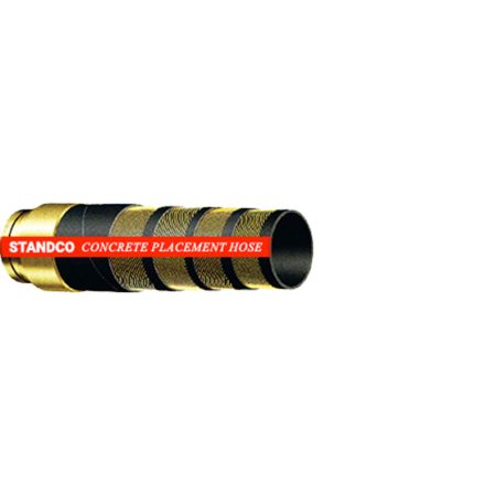 The image depicts Concrete Placement Hose, a specialized tool used for efficiently and accurately conveying liquid concrete to precise locations on a building site, ensuring a smooth and controlled placement process.