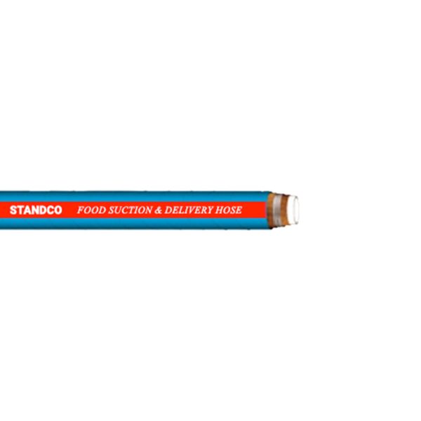 An image displaying a versatile Food Suction & Delivery Hose, ideal for the handling of fatty foods, designed to meet the stringent requirements of the food industry.