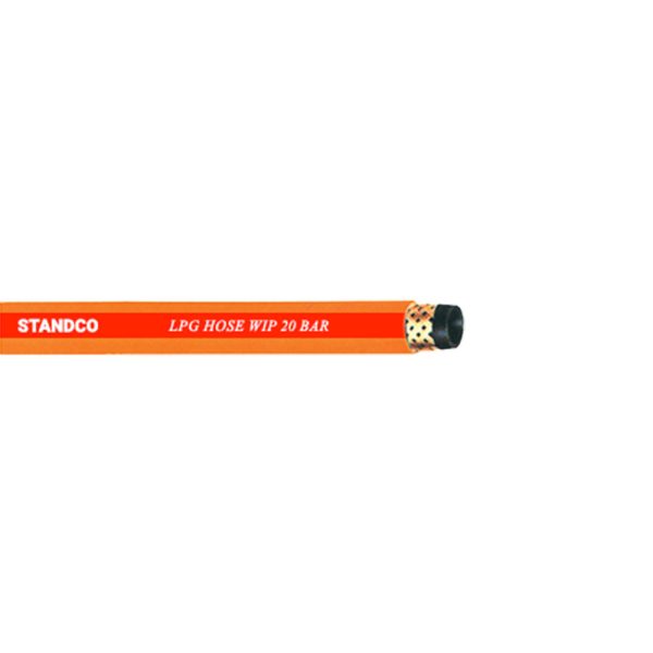 This image depicts a high-quality LPG Hose, specifically designed for safe and efficient transportation of liquefied petroleum gas, featuring a durable outer layer and secure connections to ensure reliable supply and leak-free operation.